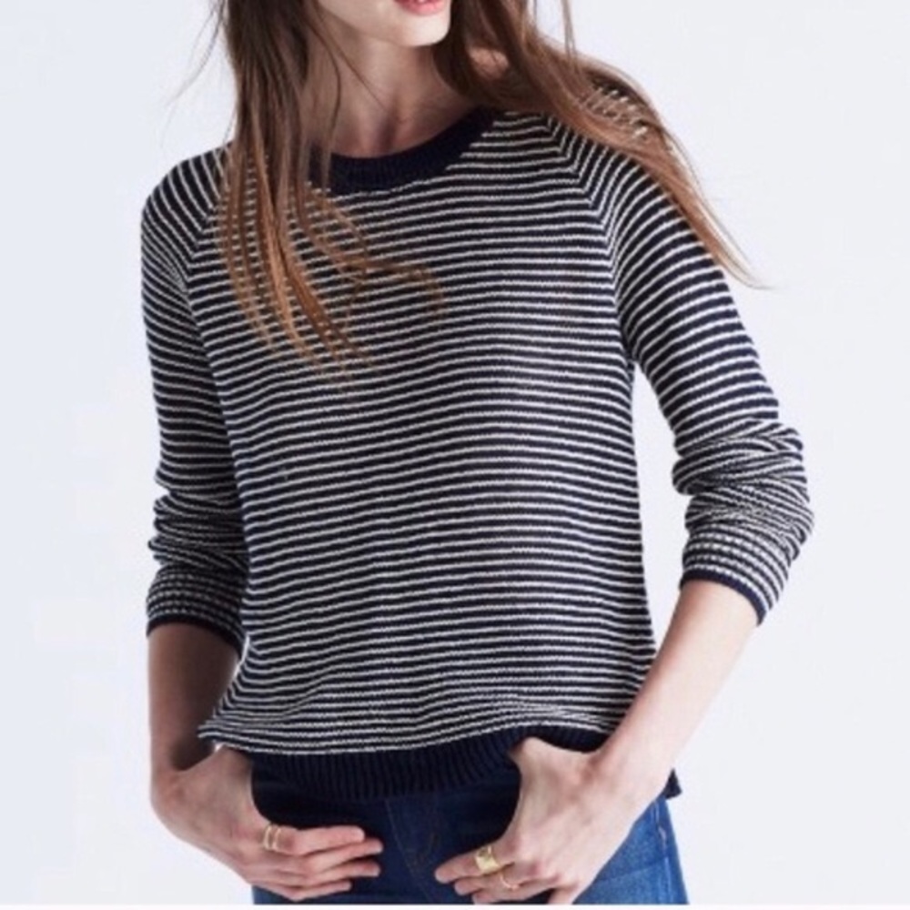 Madewell Sweater Navy White Stripe